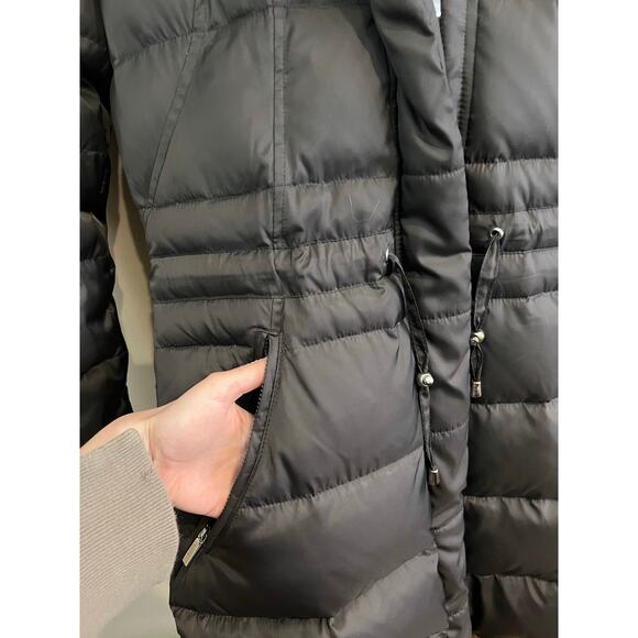 Laundry by Shelli Segal Puffer Coat Jacket w/ Fur Hood & Pockets Gray Small - Picture 3 of 5
